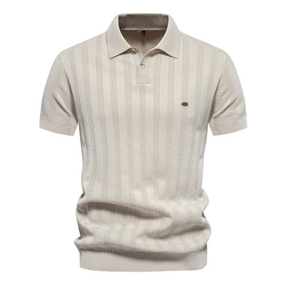 Herren Polo-Shirt Kurzarm Streifenmuster Modern