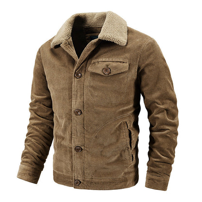 Herren Cordjacke Kuschelkragen Praktisch Winter