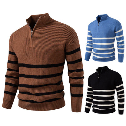 Herren Pullover Strick Modern Gestreift - BerlinGlamour