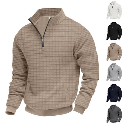 Herren Pullover Sportlich Halbzipper Taschen - BerlinGlamour