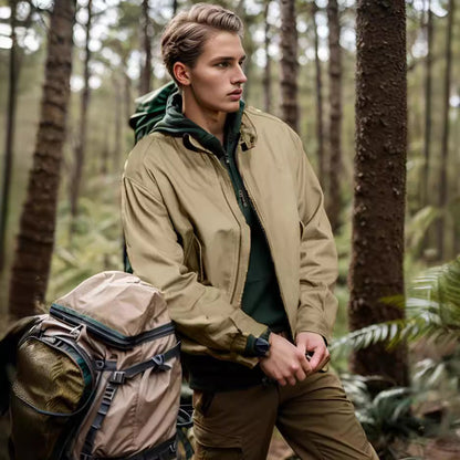 Herren Outdoor-Jacke atmungsaktiv mit Taschen Wasserabweisend
