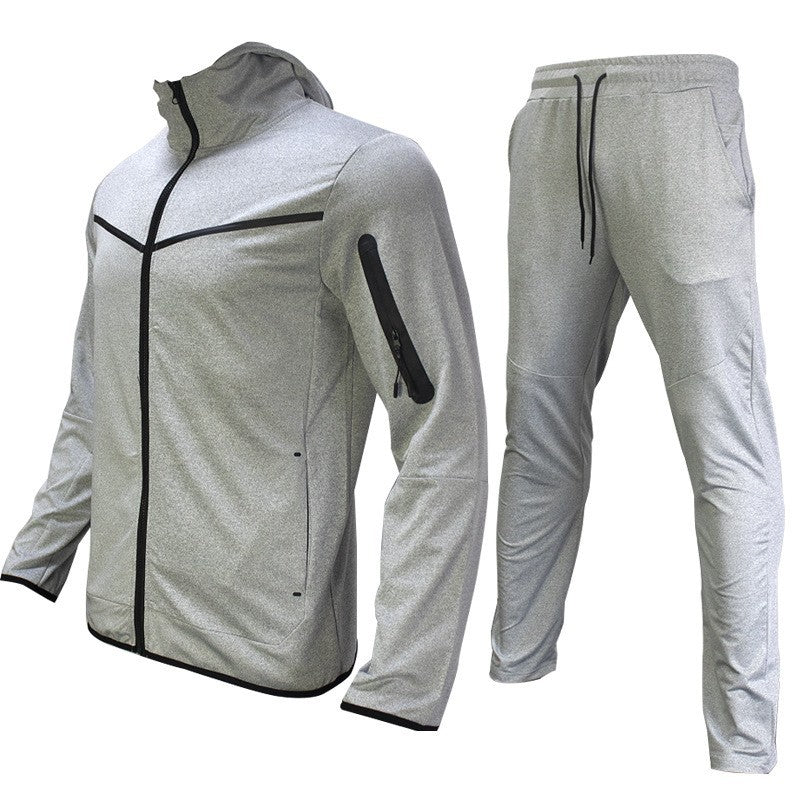 Herren Sport Hoodie Set Atmungsaktiv Modern Kontrast