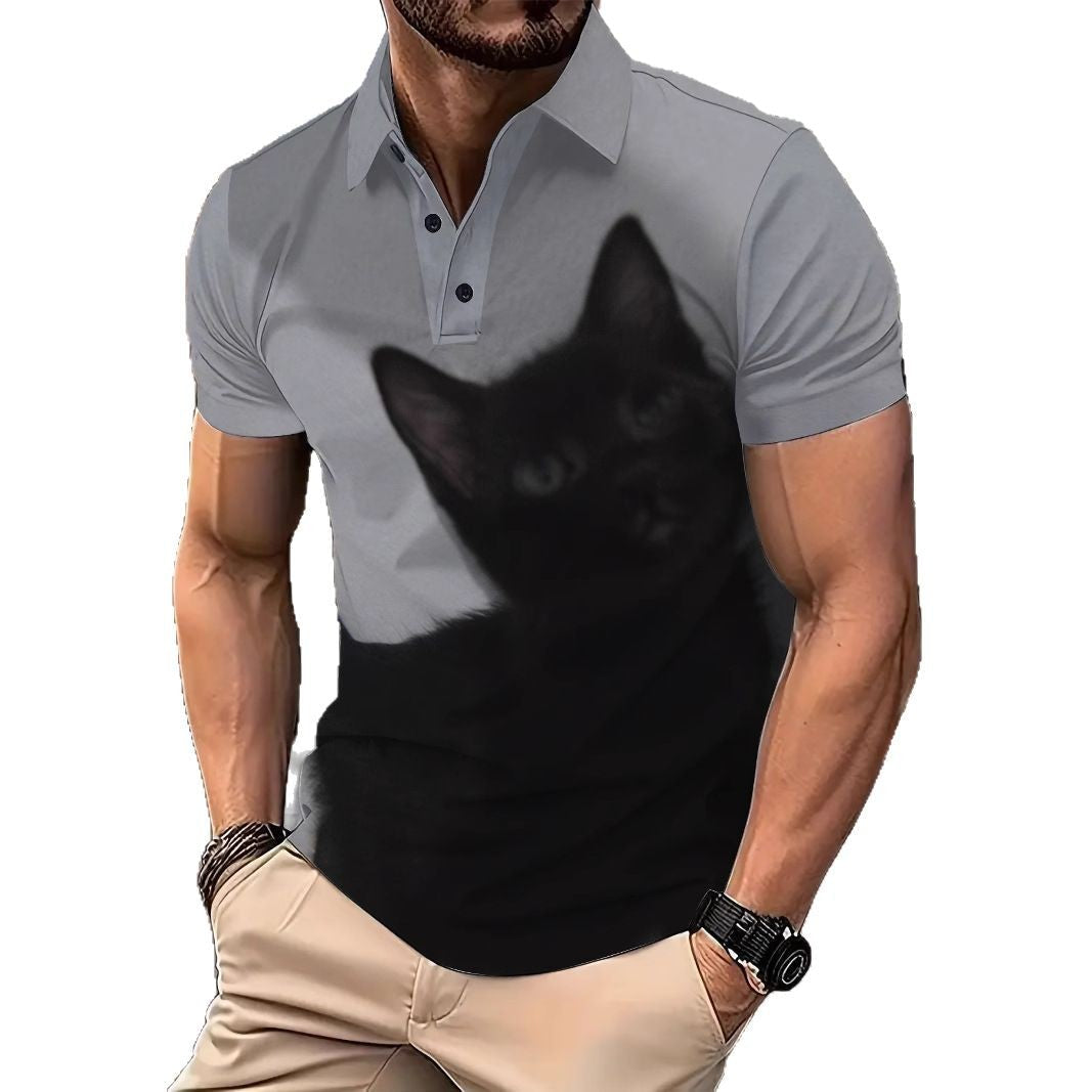 Herren Poloshirt Katzendesign Berlin Trendy Modern