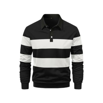 Herren Polo-Shirt Sportlich Streifen-Design Modern