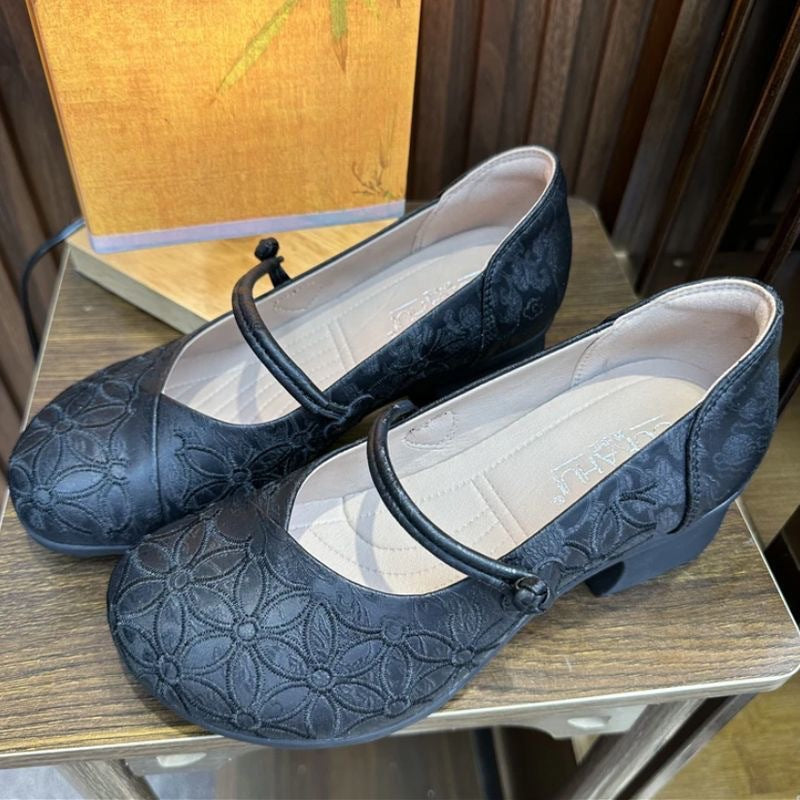 Damen Ballerinas Blumenmuster Komfort Schuhe