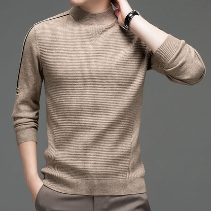 Herren Pullover Modern Strukturiert Hochgeschlossen