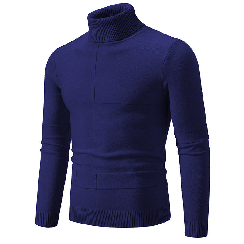 Herren Rollkragenpullover Modern Zopfmuster Elegante Männerpullover