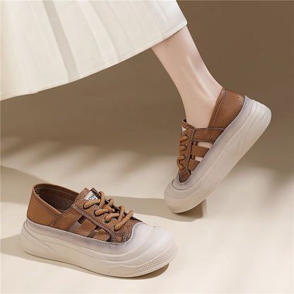Damen Plateausneaker Atmungsaktiv Sportlich Modisch