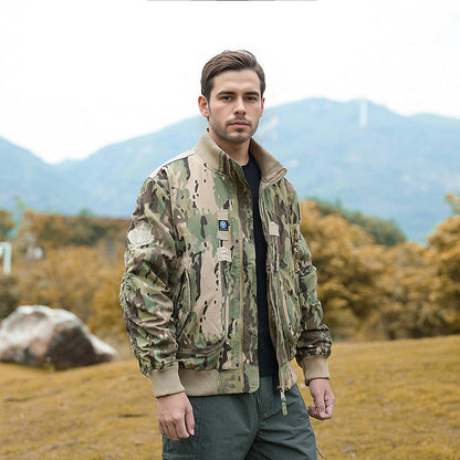 Herren Bomberjacke Camouflage Warm Mit Vielen Taschen