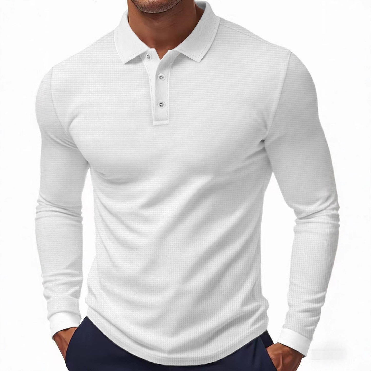 Herren Polohemd Sportlich Langarm Modern - BerlinGlamour
