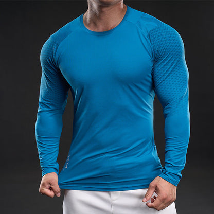 Herren Sportshirt Langarm Atmungsaktiv Funktionsshirt Mesh
