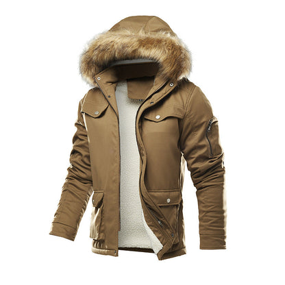 Herren Winterjacke Isoliert mit Abnehmbarer Kapuze Warm