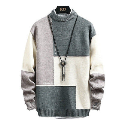 Herren Rollkragenpullover Modern Geometrisches Design Hochwertig
