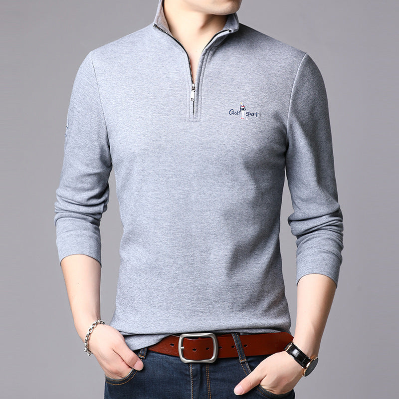 Herren Pullover Stehkragen Modern Reißverschluss Fein