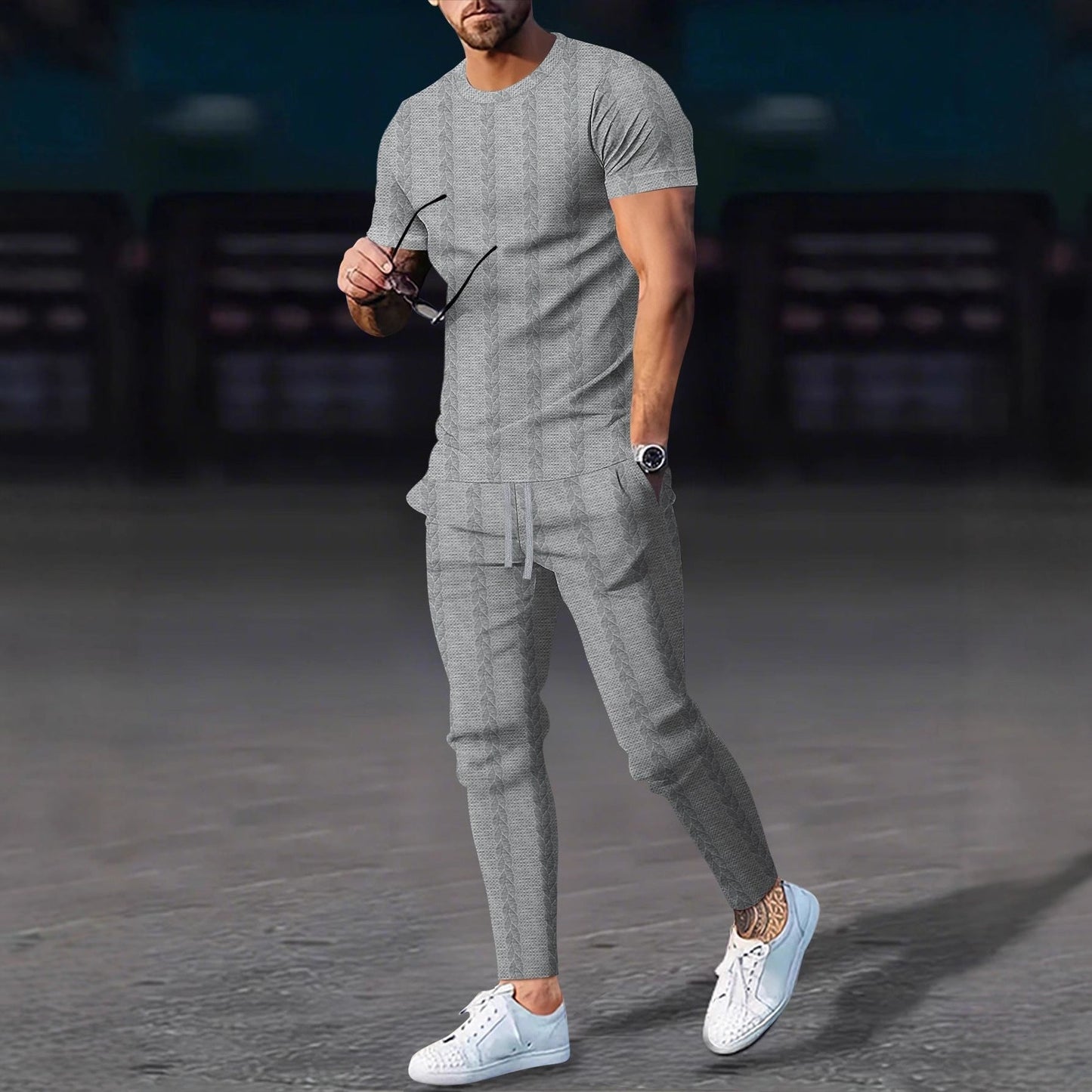 Herren Freizeit-Set Strukturiert Modern Berlin Style
