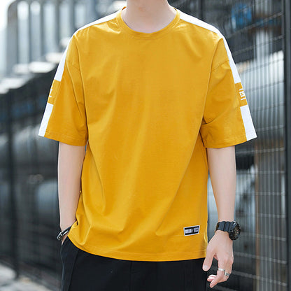 Herren T-Shirt Modern Locker Geschnitten Mit Kontrastnähten