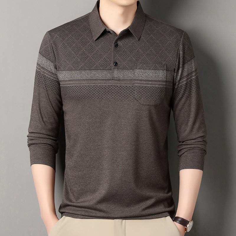 Herren Poloshirt Langarm Strukturiert Modern Berlin