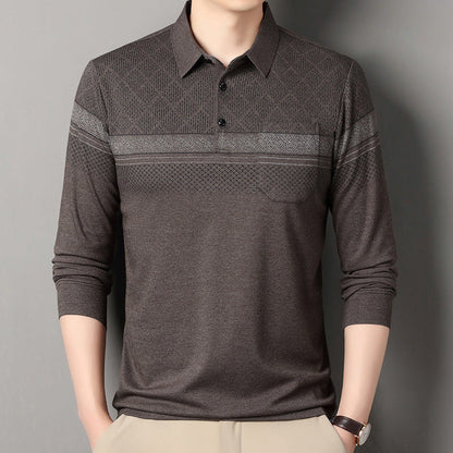 Herren Poloshirt Langarm Strukturiert Modern Berlin