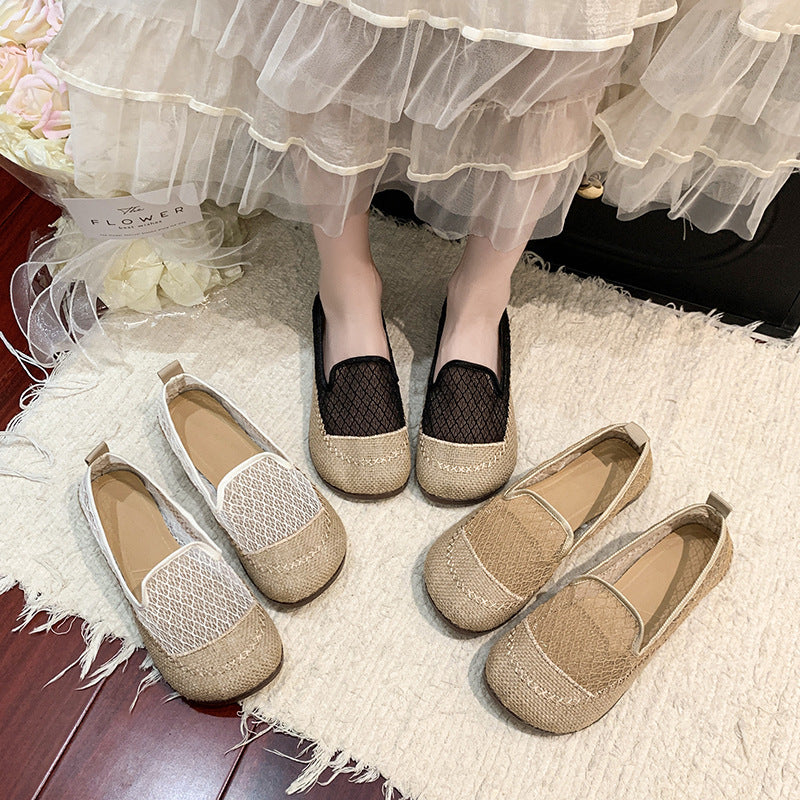 Ballerinas Damen Bequem atmungsaktiv Netzstoff