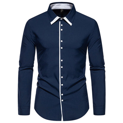 Herren Slimfit Hemd mit Kontrastkragen und Hochwertigem Stoff