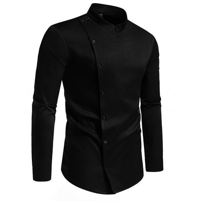 Herren Langarmhemd Modern Knopfdesign Slim Fit