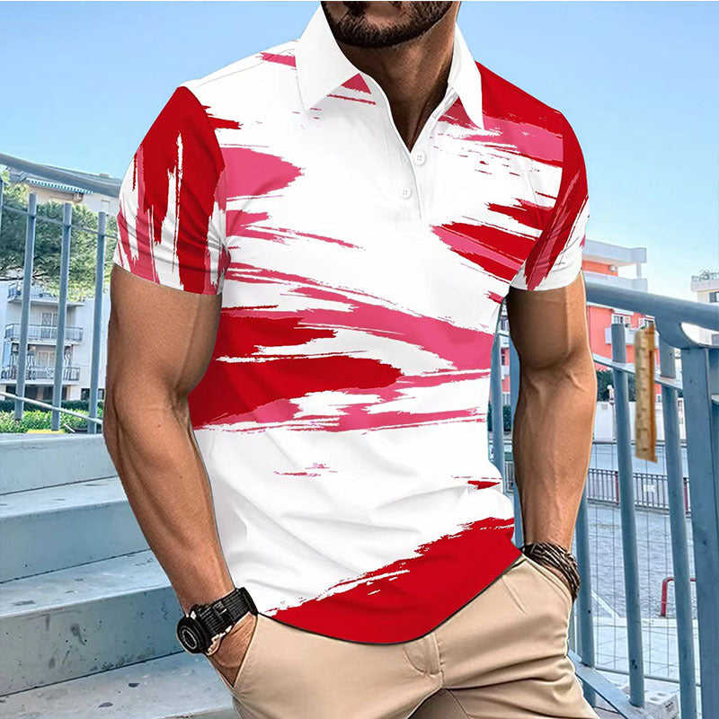 Herren Poloshirt Modern Atmungsaktiv Druckdesign - BerlinGlamour