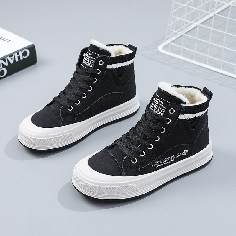 Damen High-Top Sneaker Warm Gefüttert Rutschfest