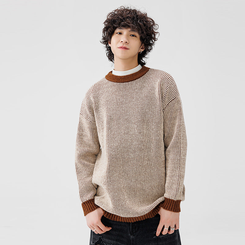 Grobstrickpullover Herren Großkaromodell Bequem