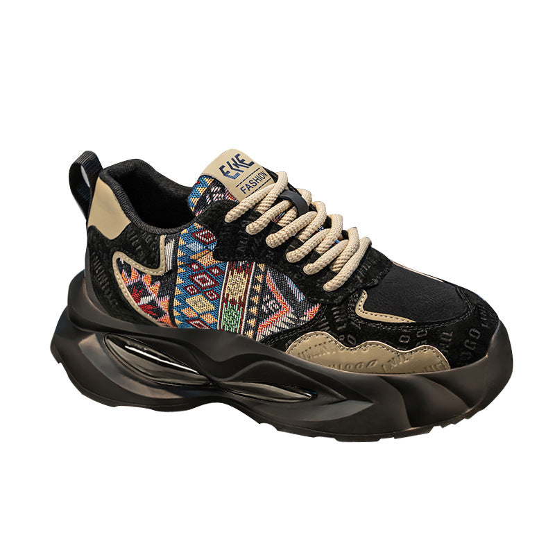 Damen Sneaker Sportlich Ethno Muster Laufschuhe