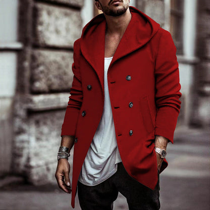 Herren Parka Jacke mit Kapuze und Stehkragen Sportlich Modern
