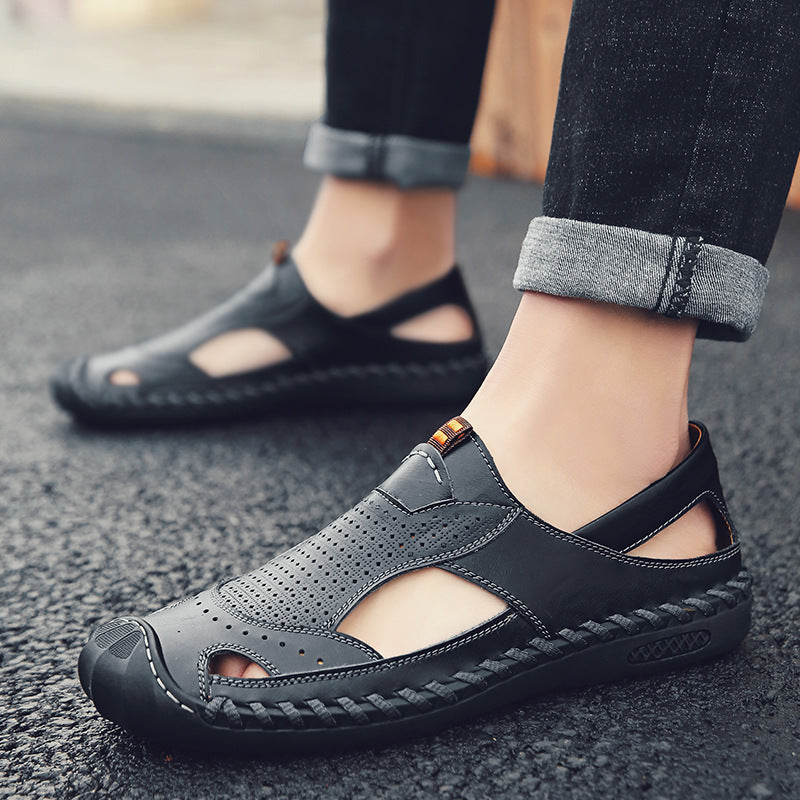 Herren Leder Schuhe Atmungsaktiv Rutschfest Outdoor