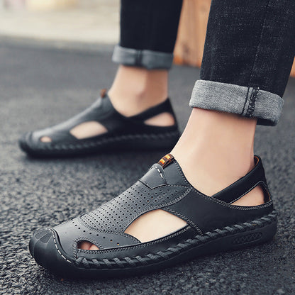 Herren Leder Schuhe Atmungsaktiv Rutschfest Outdoor