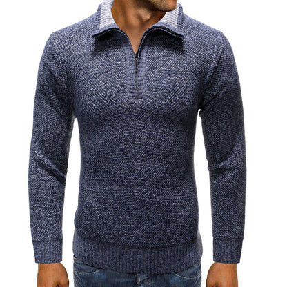 Herren Strickpullover Modern Stehkragen Reißverschluss Elegant