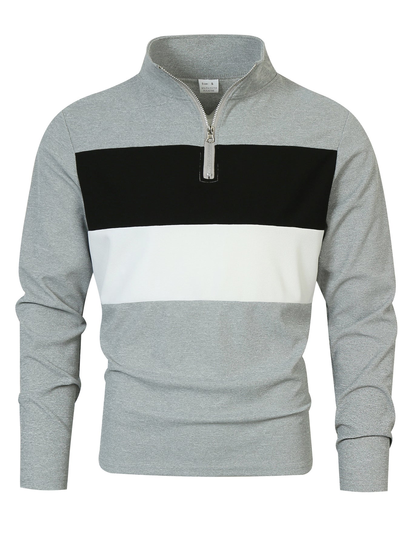 Herren Pullover Reißverschluss Farbblock Modern