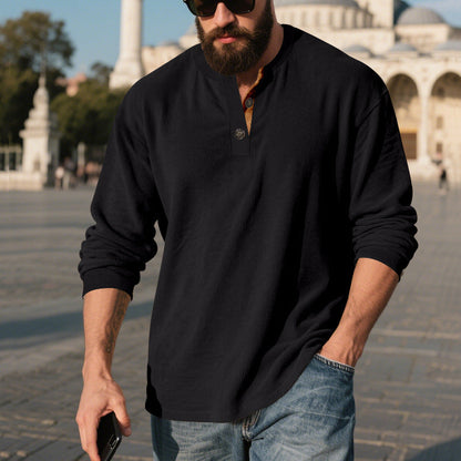 ein Beispiel: Herren Langarm-Henley-Shirt mit strukturiertem Material und modischen Knopfdetails BerlinGlamour 

Dieser Titel ist zu lang und enthält zu viele Wörter.