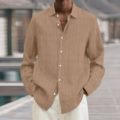 Herren Hemd Slim Fit Streifenmuster Lässig
