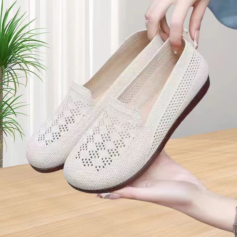 Damen Slipper Atmungsaktiv Gehäkelt Elegantes Design
