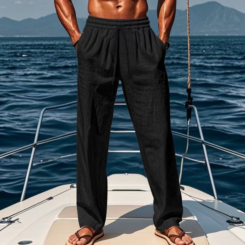 Bequeme Herren Leinenhose Elastisch Sommerhose