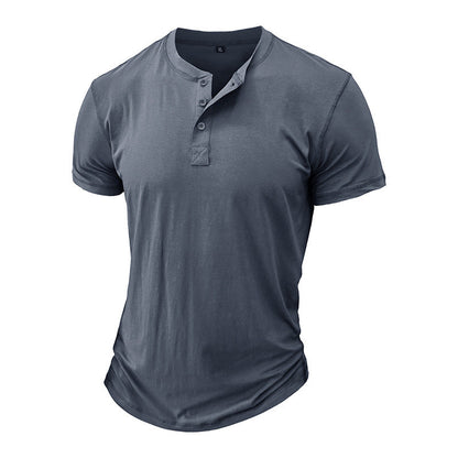 Herren T-Shirt Modern mit Knopfleiste Slim-Fit
