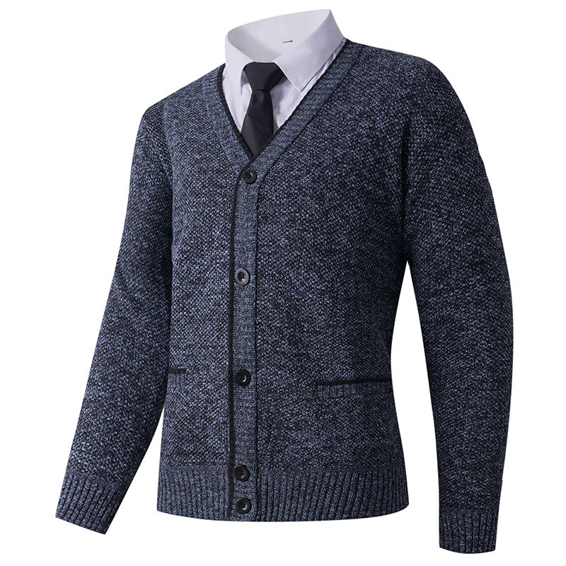 Herren Strickjacke V-Ausschnitt Klassisch Elegante Männerjacke
