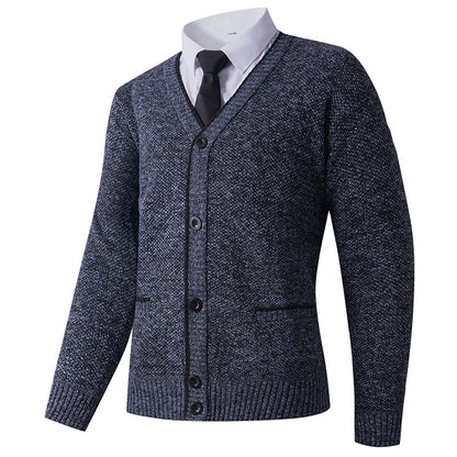 Herren Strickjacke V-Ausschnitt Klassisch Elegante Männerjacke