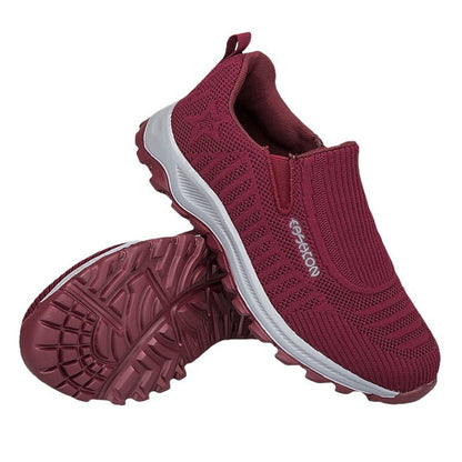 Damen Laufschuhe Bequem Atmungsaktiv Slip-On Sneaker Sport