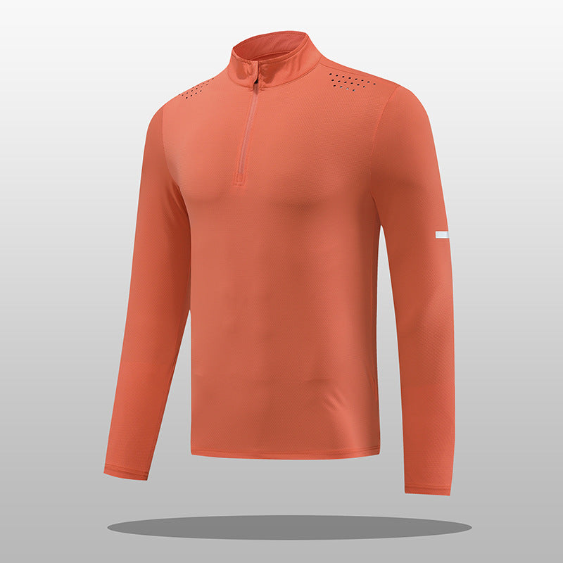 Herren Langarmshirt Atmungsaktiv Reißverschluss Funktionsshirt