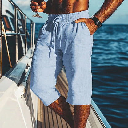 Herren Sommerhosen Bequem Leichte Caprihosen