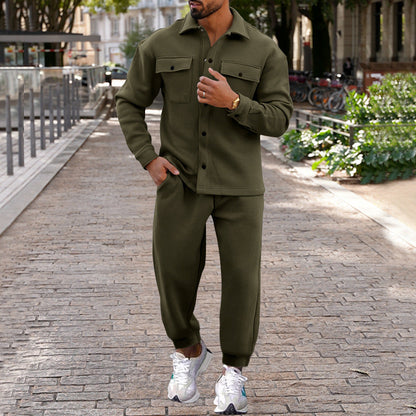 Herren Loungewear Set Bequem Stilvoll Jogginghose Oberhemd