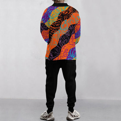Herren Sommeroutfit mit Palmen Motiv Jogginghose Atmungsaktiv
