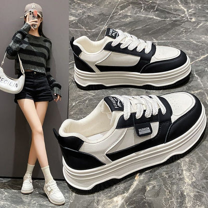 Damen Sneaker Plattform Trendig Modisch Hoch