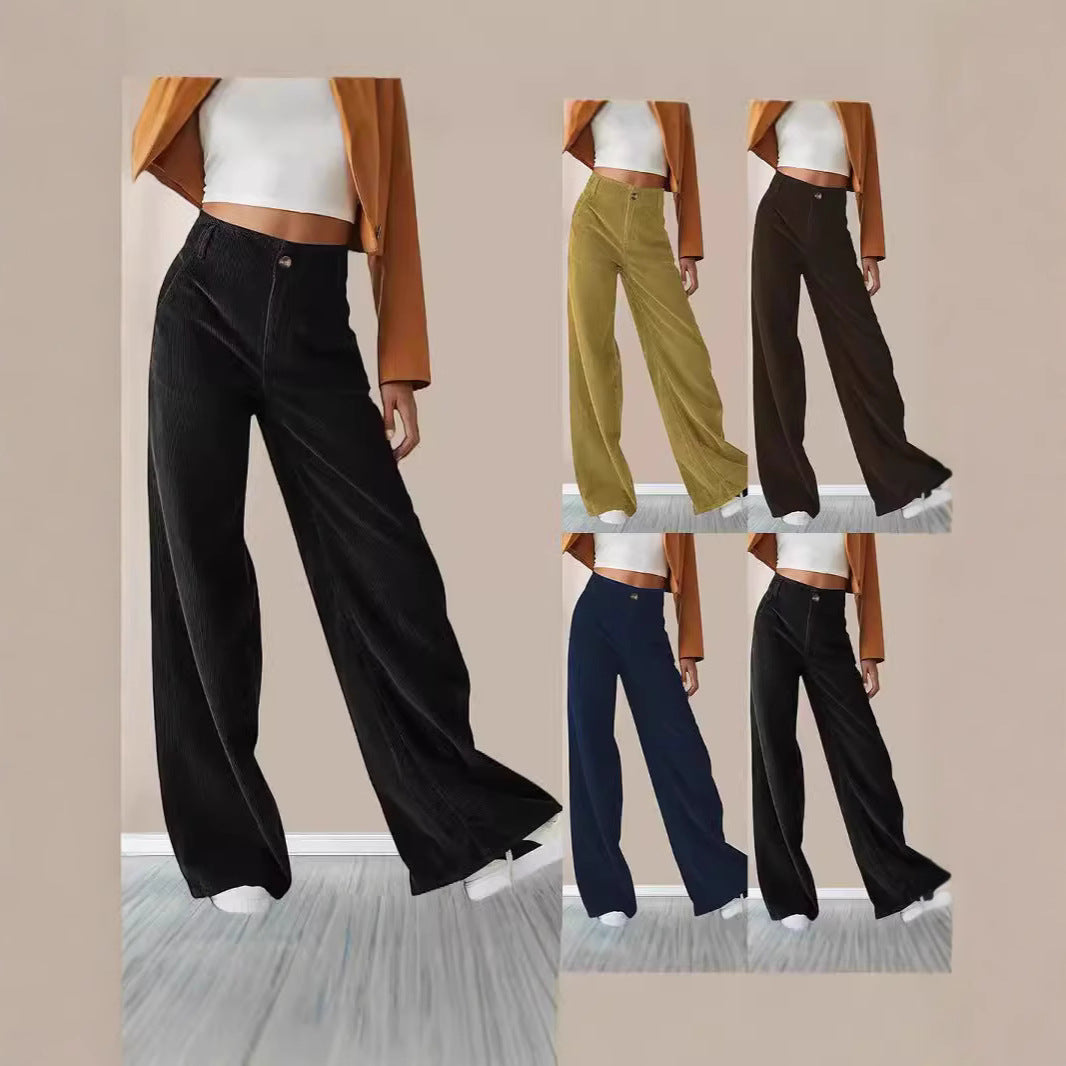 Weite Damen Stoffhose Elegant Mit Taschen Damenmode - BerlinGlamour