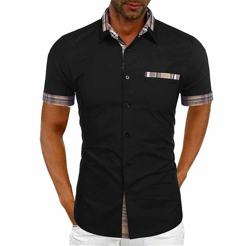 Herren Hemd Kurzarm Kariert Modern Berlin