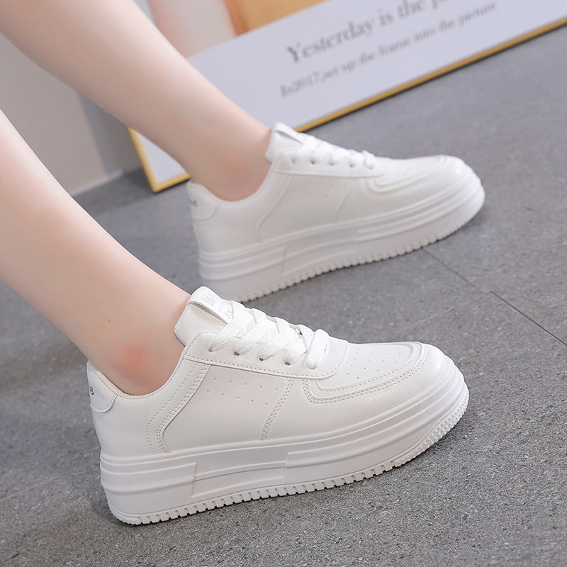 Damen Plateau Sneaker Elegant Komfortabel Weiße Sneakers